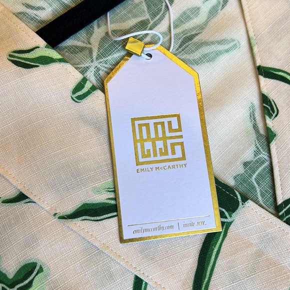 NWT Emily McCarthy Day Robe Top, Rose Jungle Print, Size Medium, pink & green - Picture 3 of 8